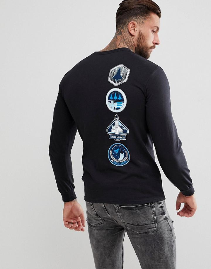 Abuze Astro Strip Back Long Sleeve Top - Black