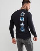 Abuze Astro Strip Back Long Sleeve Top - Black