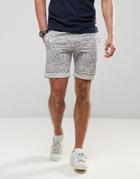 Bellfield Linear Printed Shorts - Gray