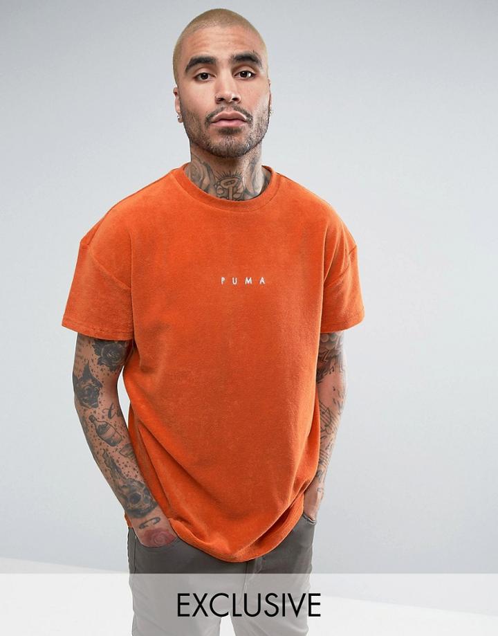 Puma Towelling T-shirt In Orange Exclusive To Asos 57533303 - Orange