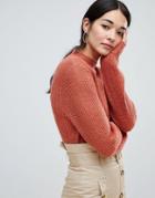 Vila High Neck Knit Sweater - Red