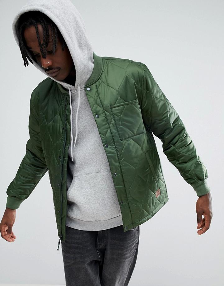 Brixton Crawford Quilted Jacket In Relaxed Fit - Green
