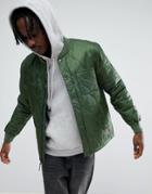 Brixton Crawford Quilted Jacket In Relaxed Fit - Green