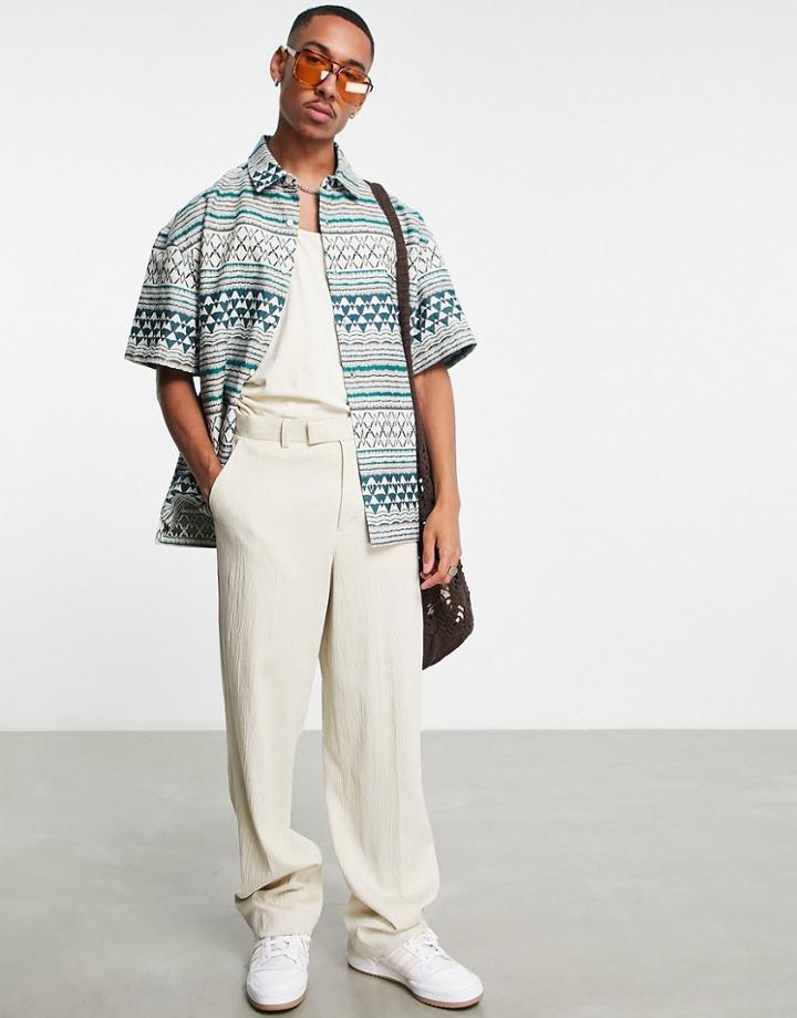 Bershka Jacquard Shirt In Multi