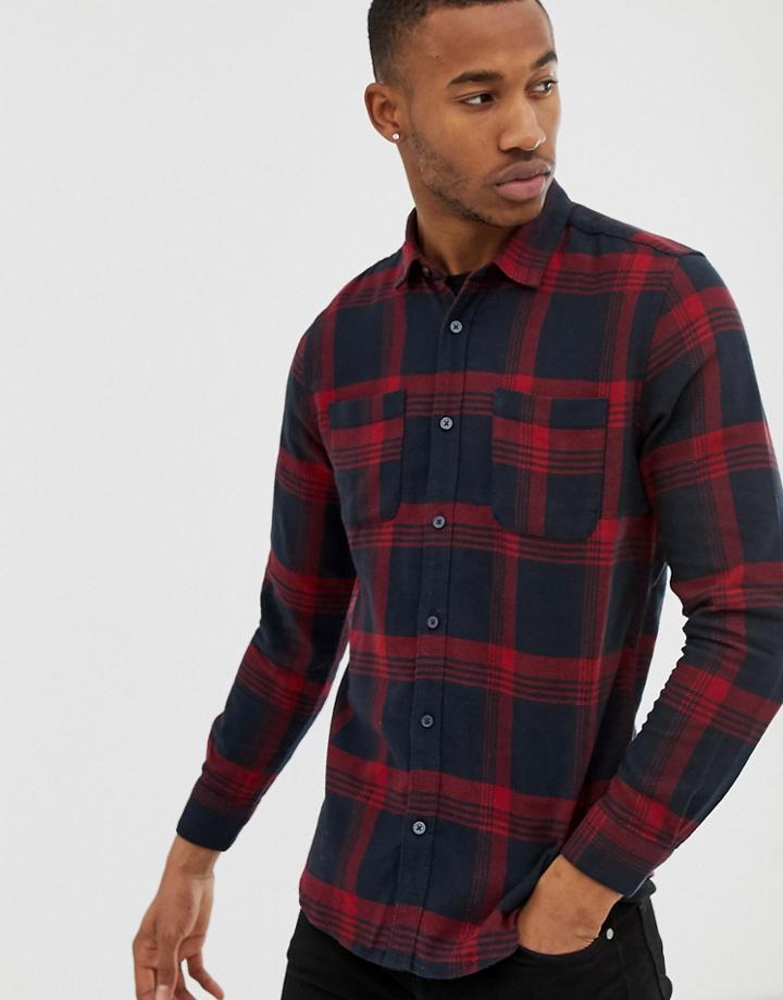 Only & Sons Check Shirt-purple