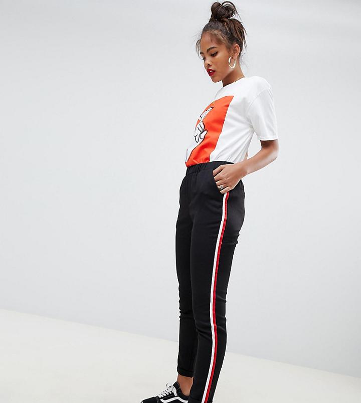 New Look Tall Stripe Side Pants - Black
