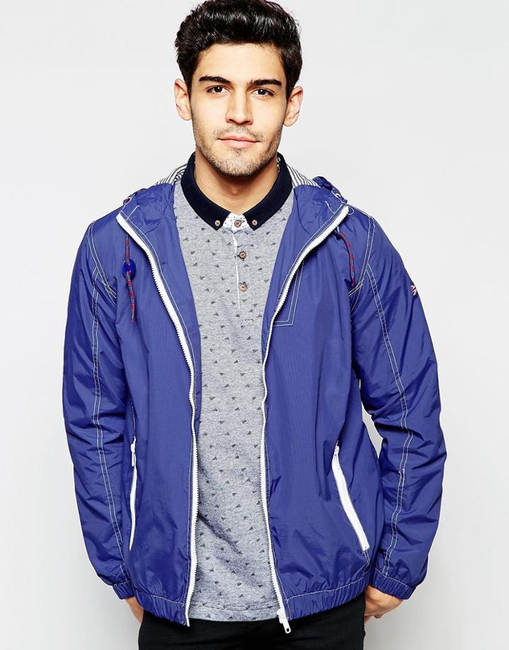 Brave Soul Lightweight Hooded Jacket - Blue
