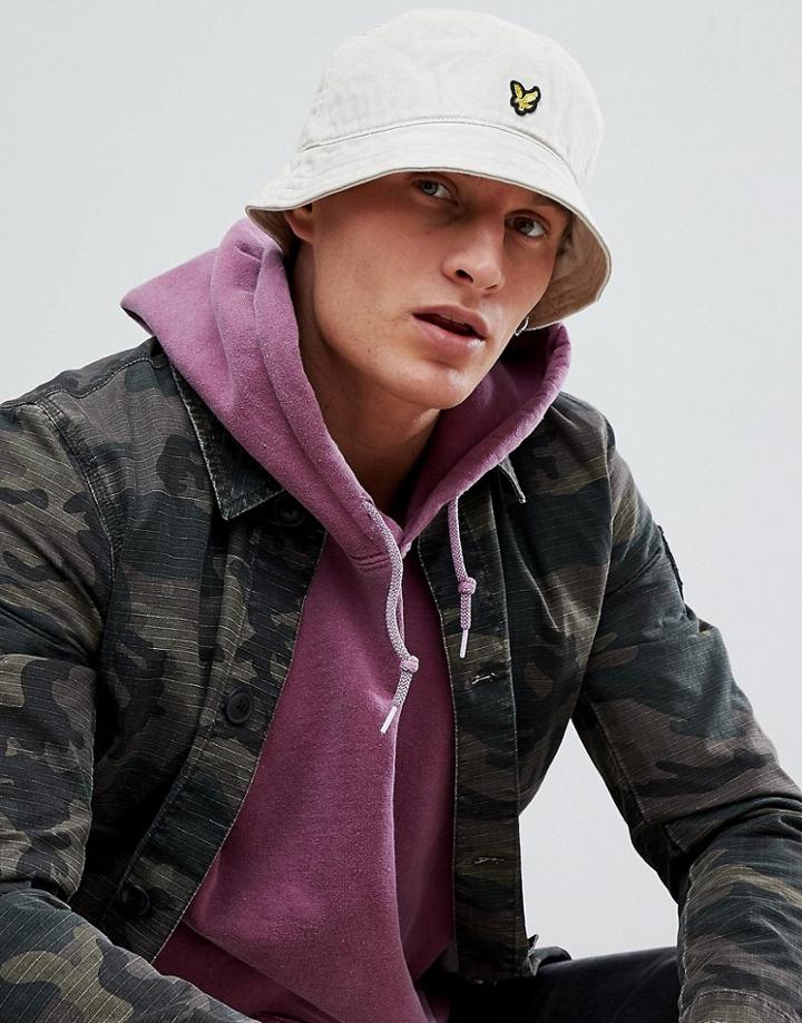 Lyle & Scott Bucket Hat In Light Stone - Stone