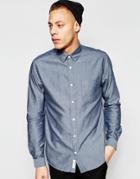 Cheap Monday Shirt Bolt Oxford One Pocket In Night Blue - Strange Night