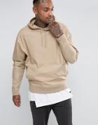 Asos Oversized Woven Hoodie In Tan - Beige