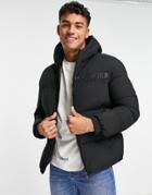 Tommy Hilfiger High Loft Hooded Puffer Jacket In Black