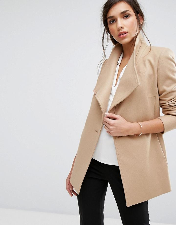 Ted Baker Short Wrap Coat - Brown