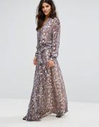 Ba & Sh Printed Maxi Dress - Blue