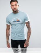 Ellesse T-shirt With Contrast Sleeve Hem - Blue