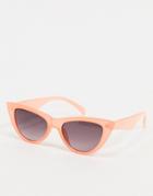 Aj Morgan Sling Cat Eye Sunglasses In Peach-pink