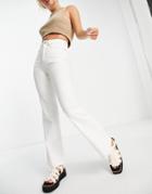 Lost Ink High Waist Flare Jeans In White Denim