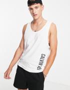 Calvin Klein Relaxed Fit Swim Tank In White