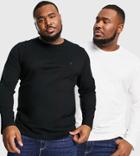 French Connection Plus 2-pack Long Sleeve Tops In Black & White-multi