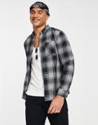 New Look Check Shirt In Light Gray