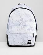 Adidas Skateboarding Marble Print Backpack In White Dh2570 - White