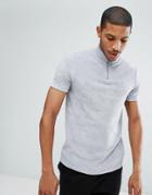 Asos T-shirt In Towelling With Zip Neck - Blue