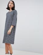 Selected Ava Stripe Jersey Dress - Navy