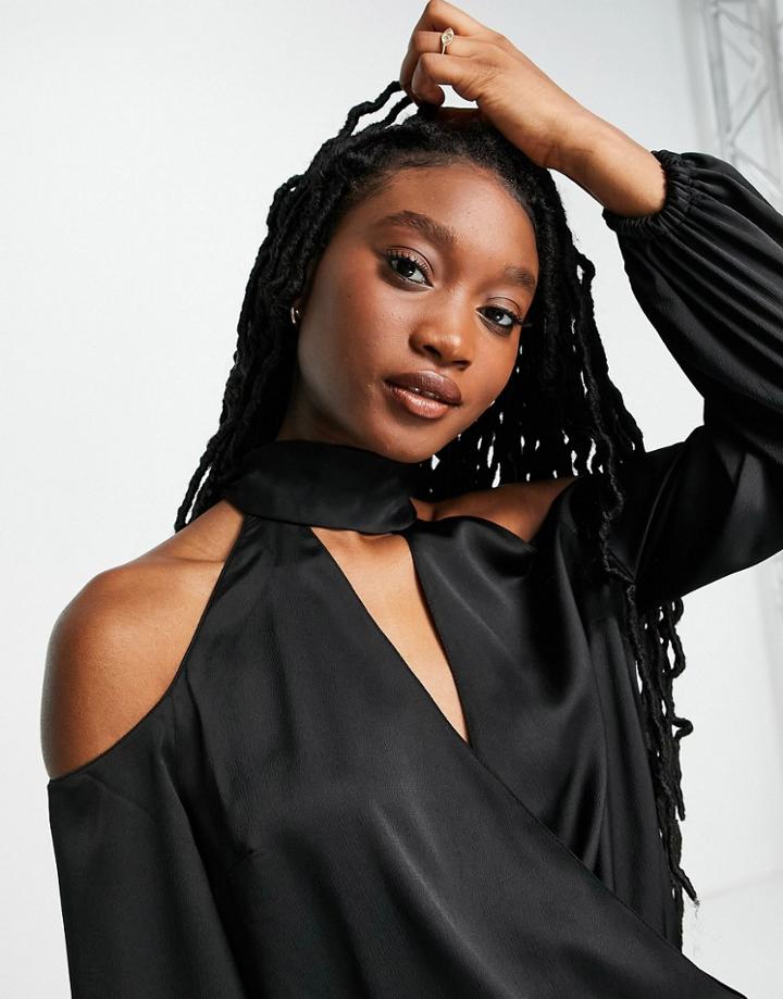 Lipsy Choker Detail Blouse In Black