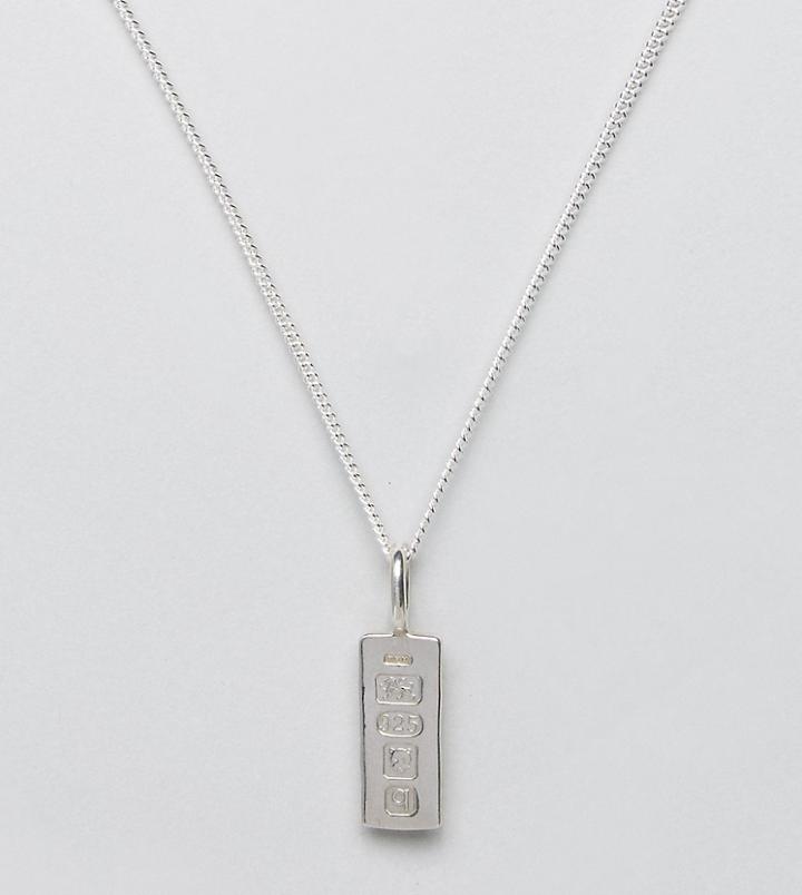 Katie Mullally Hallmark Bar Pendant Necklace - Silver