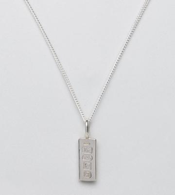 Katie Mullally Hallmark Bar Pendant Necklace - Silver