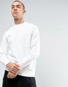 Adidas Originals Deluxe Knit Crewneck Sweatshirt In White Bj9537 - White
