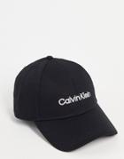 Calvin Klein Embroidered Logo Cap In Black