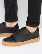 Asos Sneakers In Black With Strap And Gum Sole - Black
