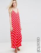 Asos Tall Chevron Stripe Maxi Dress - Multi