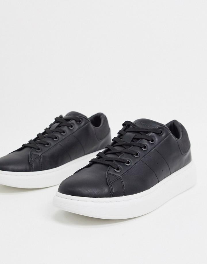 Jack & Jones Sneakers With Chunky Sole In Black With White