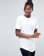 Only & Sons Longline T-shirt With Curved Hem - White