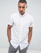 Selected Homme Regular Linen Short Sleeve Shirt - White