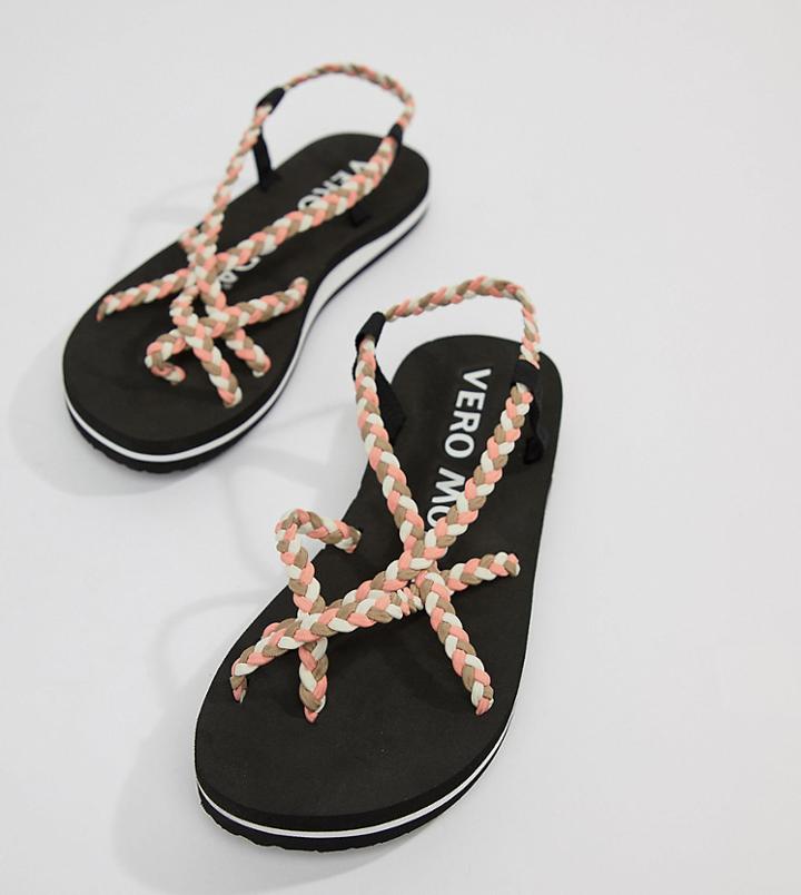 Vero Moda Multi Strap Flat Sandal - Pink