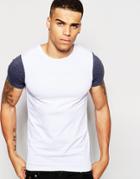 Asos Muscle Fit T-shirt With Contrast Sleeves And Stretch