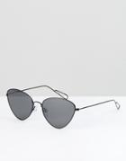 Weekday Matte Cat Eye Sunglasses - Black