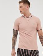 Le Breve Tipped Polo Shirt-pink