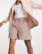 Asos Design Wide Fit Shorts In Pink - Part Of A Set