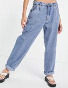 Pull & Bear Slouchy Fit Jeans In Blue-blues