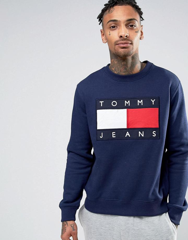 Tommy Jeans 90s Crew Sweatshirt In Navy - Navy