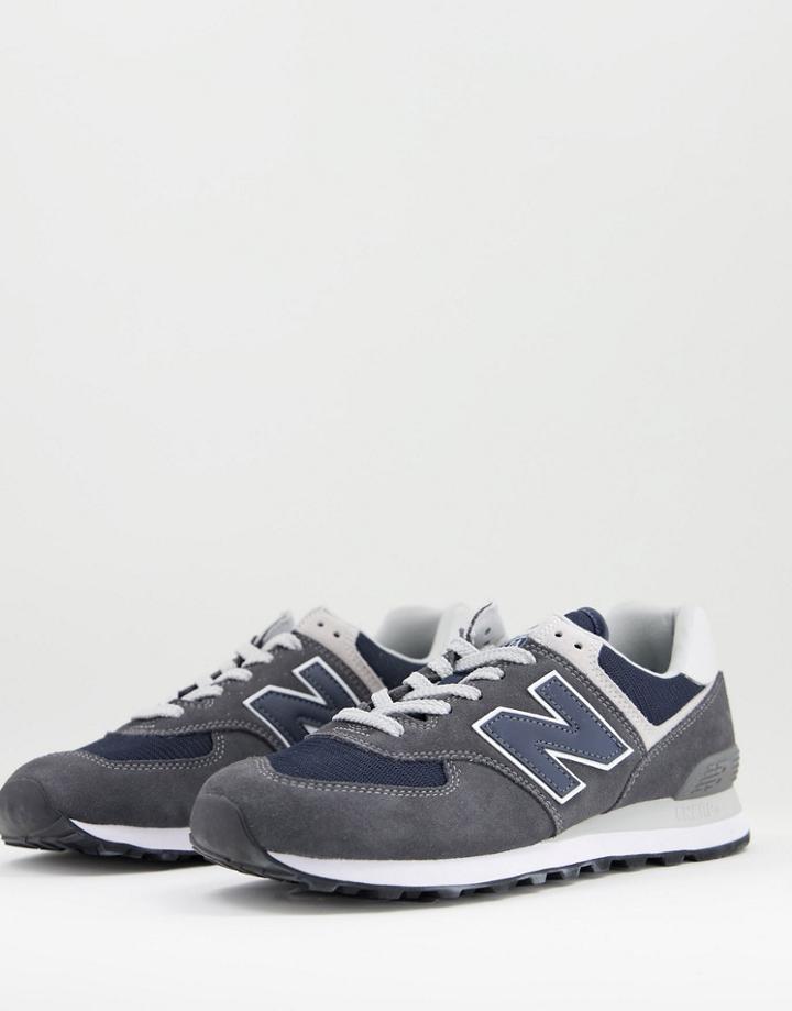 New Balance 574 Sneakers In Dark Gray And Navy-green