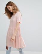 Vero Moda Tiered Smock Dress - Pink
