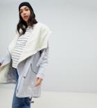 Asos Design Maternity Waterfall Parka With Borg Liner - Gray