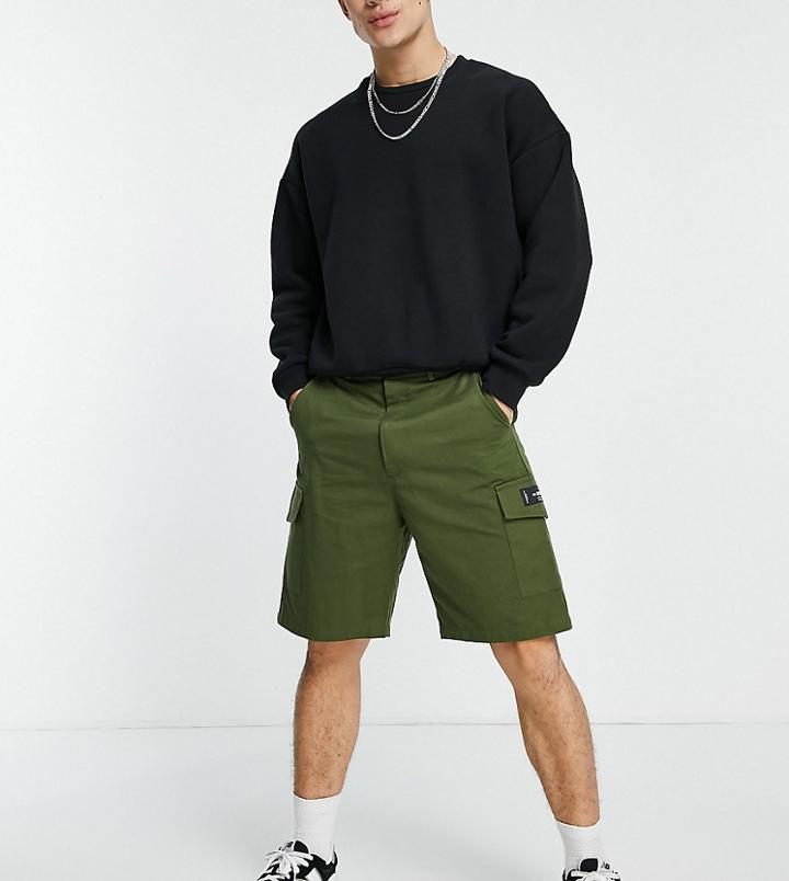 Sixth June Utility Relaxed Fit Cargo Shorts In Khaki-green