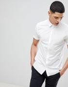 Jack & Jones Premium Short Sleeve Shirt In Linen Mix - White