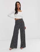 Nobody's Child Wide Leg Pants In Black Floral - Black