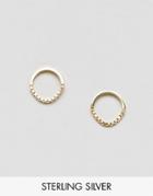 Asos Gold Plated Sterling Silver 10mm Chain Circle Earrings - Gold